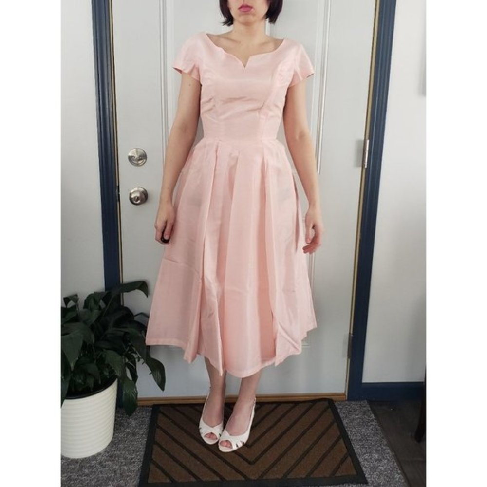 Vintage Blush Pink Midi Dress